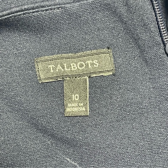 Talbots Navy Sheath Dress w Lace Trim Size 10 - Picture 7 of 9